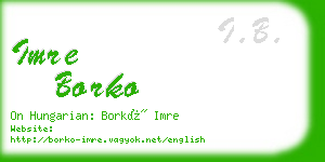 imre borko business card